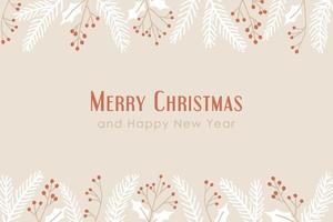 Merry Christmas vector banner with decorative borders.