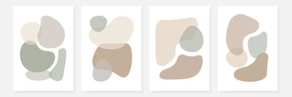 Set of stylish templates with abstract shapes in pastel colors. vector