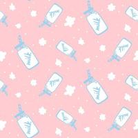 Vector seamless pattern with milk bottle.
