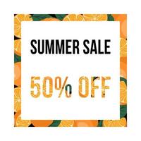 Summer sale banner with oranges . Design template. vector