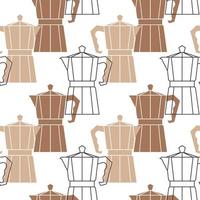Abstract repetitive background with coffee pots. vector
