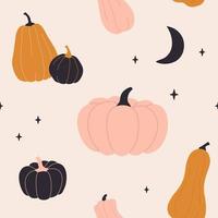 Cute seamless pattern with pumpkins in pastel colors. vector