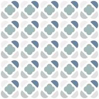 Geometric  seamless pattern with semicircles and clover shape in scandinavian style. vector