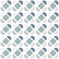 Geometric  seamless pattern with semicircles and clover shape in scandinavian style. vector