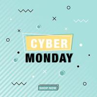 Modern Cyber monday vector banner in memphis style.