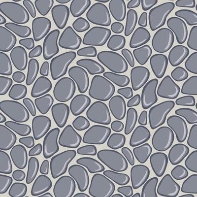 Seamless pattern with smooth pebble. Gray seaside pebble.