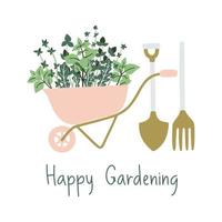 Hand drawn gardening banner. vector