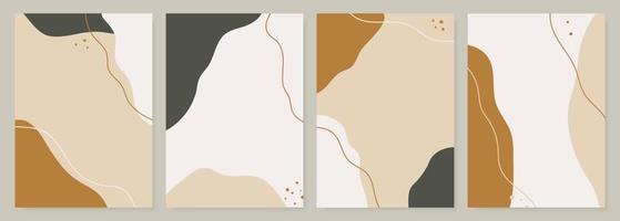 Modern poster set with abstract shapes. vector