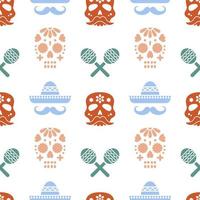 Seamless pattern for Dia de los muertos - mexican holiday Day of the dead.