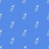 Seamless pattern with hand drawn milk bottle. vector