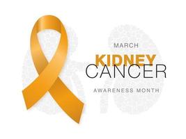 March - Kidney Cancer Awareness Month. vector