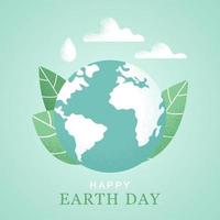 Happy Earth Day, 22 April banner. Vector World map
