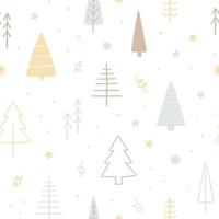 Seamless pattern with different christmas tree. vector