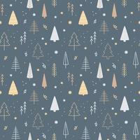 Seamless winter pattern with different christmas tree. vector