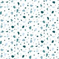 Abstract seamless pattern in terrazzo style. Blue, marine  color. Vector background. Print for wallpaper, backdrop, fabric, etc.