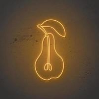 Neon Rear sign. Glowing neon Pear icon isolated on dark background. vector