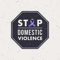 Stop Domestic Violence Stamp with awareness month. vector