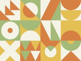 Abstract geometric banner. Retro bauhaus patterns composition. vector