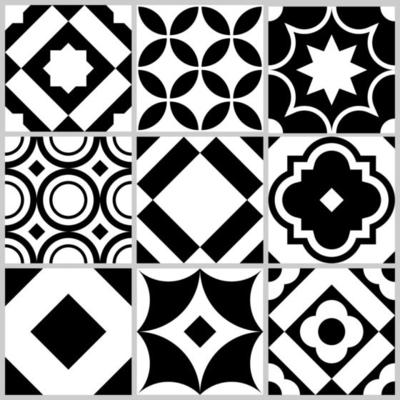 Azulejo seamless tile pattern. Geometric decorative design elements.