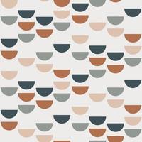 Abstract geometric background with semi circles and circles. Seamless pattern in scandinavian style. Vector wallpaper.