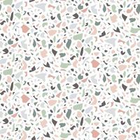 Terrazzo seamless pattern. Print in Classic italian type of floor style .  Vector abstract background with chaotic stains. Green, pink and gray color.