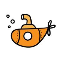 submarine hand drawn. simple and cute illustrations in vector design
