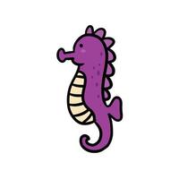 sea horse hand drawn. simple and cute illustrations in vector design