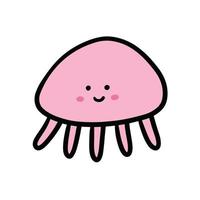jellyfish hand drawn. simple and cute illustrations in vector design