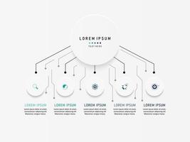 Vector Infographic label design template with icons and 5 options or steps. Can be used for process diagram, presentations, workflow layout, banner, flow chart, info graph.