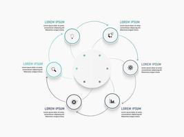 Vector Infographic label design template with icons and 6 options or steps. Can be used for process diagram, presentations, workflow layout, banner, flow chart, info graph.