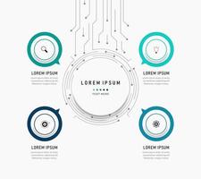 plantilla de diseño de etiquetas infográficas vectoriales con iconos y 4 opciones o pasos. se puede utilizar para diagramas de proceso, presentaciones, diseño de flujo de trabajo, banner, diagrama de flujo, gráfico de información. vector