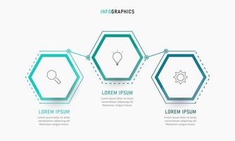 plantilla de diseño de etiquetas infográficas vectoriales con iconos y 3 opciones o pasos. se puede utilizar para diagramas de proceso, presentaciones, diseño de flujo de trabajo, banner, diagrama de flujo, gráfico de información.