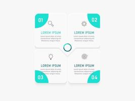 Vector Infographic label design template with icons and 4 options or steps. Can be used for process diagram, presentations, workflow layout, banner, flow chart, info graph.