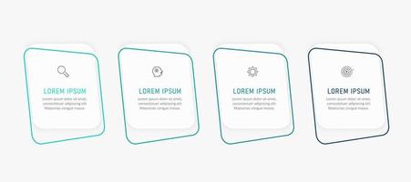 Vector Infographic label design template with icons and 4 options or steps. Can be used for process diagram, presentations, workflow layout, banner, flow chart, info graph.