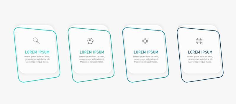 Vector Infographic label design template with icons and 4 options or steps. Can be used for process diagram, presentations, workflow layout, banner, flow chart, info graph.
