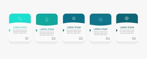 Vector Infographic label design template with icons and 5 options or steps. Can be used for process diagram, presentations, workflow layout, banner, flow chart, info graph.