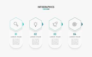 plantilla de diseño de etiquetas infográficas vectoriales con iconos y 4 opciones o pasos. se puede utilizar para diagramas de proceso, presentaciones, diseño de flujo de trabajo, banner, diagrama de flujo, gráfico de información. vector