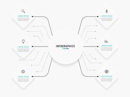 Vector Infographic label design template with icons and 6 options or steps. Can be used for process diagram, presentations, workflow layout, banner, flow chart, info graph.