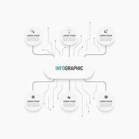 Vector Infographic label design template with icons and 6 options or steps. Can be used for process diagram, presentations, workflow layout, banner, flow chart, info graph.