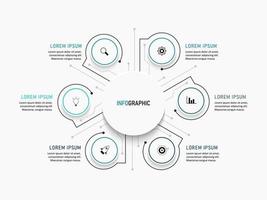 Vector Infographic label design template with icons and 6 options or steps. Can be used for process diagram, presentations, workflow layout, banner, flow chart, info graph.