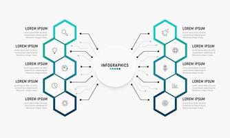 Vector Infographic label design template with icons and 10 options or steps. Can be used for process diagram, presentations, workflow layout, banner, flow chart, info graph.