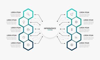 Vector Infographic label design template with icons and 10 options or steps. Can be used for process diagram, presentations, workflow layout, banner, flow chart, info graph.