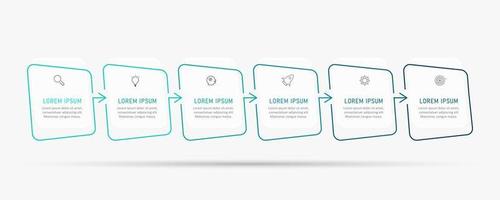 Vector Infographic label design template with icons and 6 options or steps. Can be used for process diagram, presentations, workflow layout, banner, flow chart, info graph.