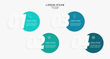 Vector Infographic label design template with icons and 4 options or steps. Can be used for process diagram, presentations, workflow layout, banner, flow chart, info graph.