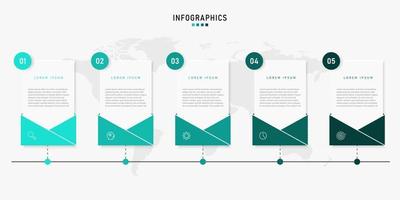 Vector Infographic label design template with icons and 5 options or steps. Can be used for process diagram, presentations, workflow layout, banner, flow chart, info graph.