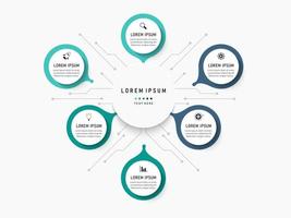 Vector Infographic label design template with icons and 6 options or steps. Can be used for process diagram, presentations, workflow layout, banner, flow chart, info graph.