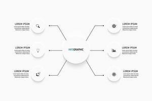 Vector Infographic label design template with icons and 6 options or steps. Can be used for process diagram, presentations, workflow layout, banner, flow chart, info graph.