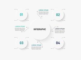 plantilla de diseño de etiquetas infográficas vectoriales con iconos y 4 opciones o pasos. se puede utilizar para diagramas de proceso, presentaciones, diseño de flujo de trabajo, banner, diagrama de flujo, gráfico de información. vector