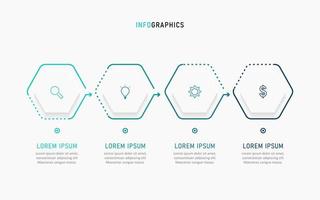 plantilla de diseño de etiquetas infográficas vectoriales con iconos y 4 opciones o pasos. se puede utilizar para diagramas de proceso, presentaciones, diseño de flujo de trabajo, banner, diagrama de flujo, gráfico de información. vector