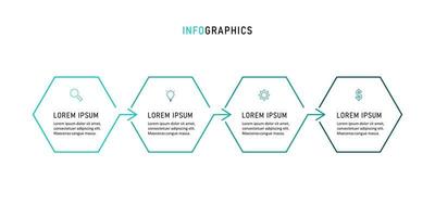 Vector Infographic label design template with icons and 4 options or steps. Can be used for process diagram, presentations, workflow layout, banner, flow chart, info graph.